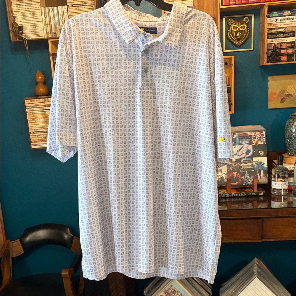 Stylish Blue Patterned Polo Shirt